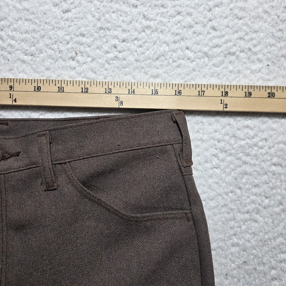 Vintage‎ 70s Wrangler Pants 32x26 USA Made Brown Polyester Leisure Talon 42